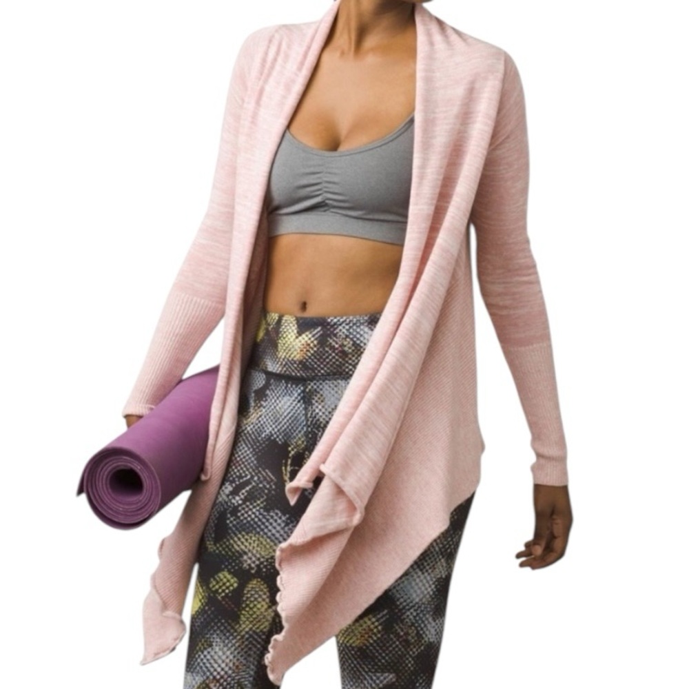 Prana Pink Bubblegum Blush Loveland Wrap Cardigan Sweater Size Smallll